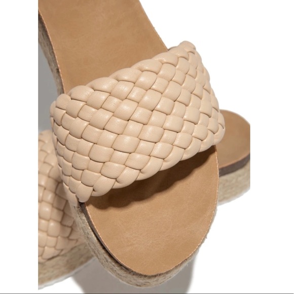 Beige Braided One Band Platform Slip On Sandal - Picture 7 of 10